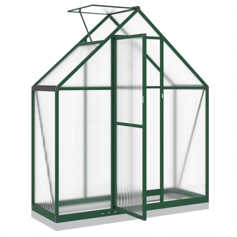 Szklarnia z ramą podstawy, zielona, 169x58x202 cm, aluminium
