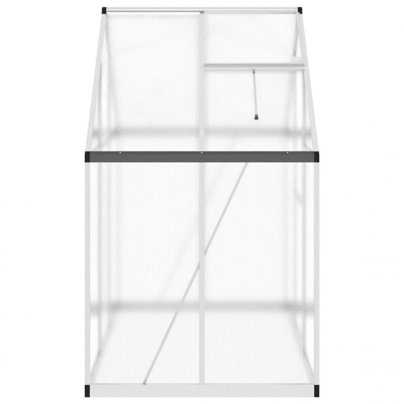 Szklarnia z ramą podstawy, srebrna, 169x114x195 cm, aluminium