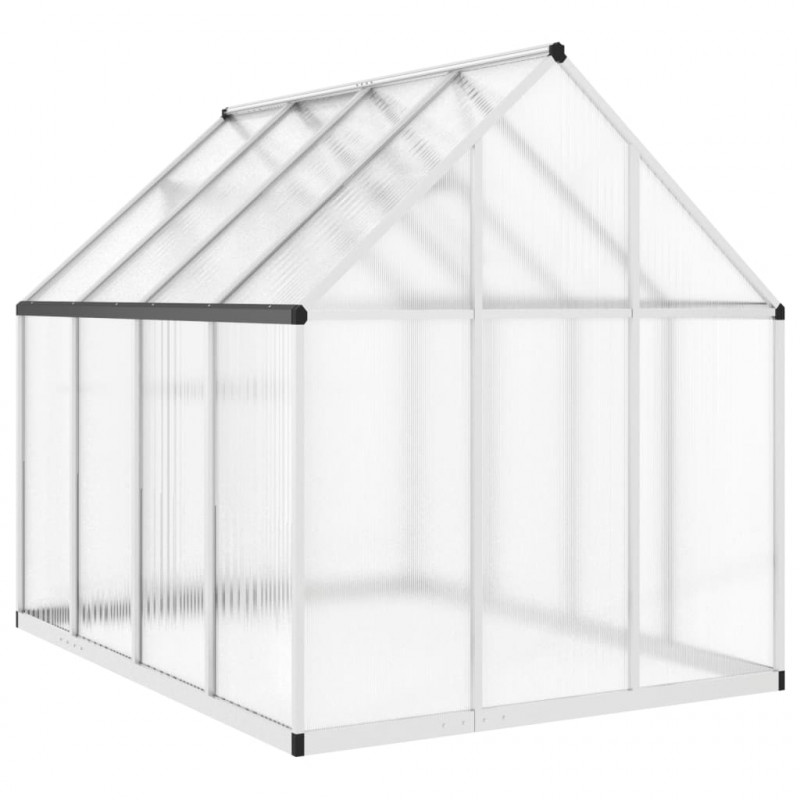Szklarnia z ramą podstawy, srebrna, 224x169x195 cm, aluminium