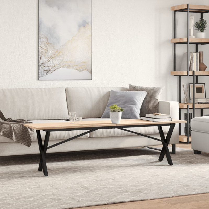 Stolik kawowy z nogami w kształcie litery X, 160x40x45 cm