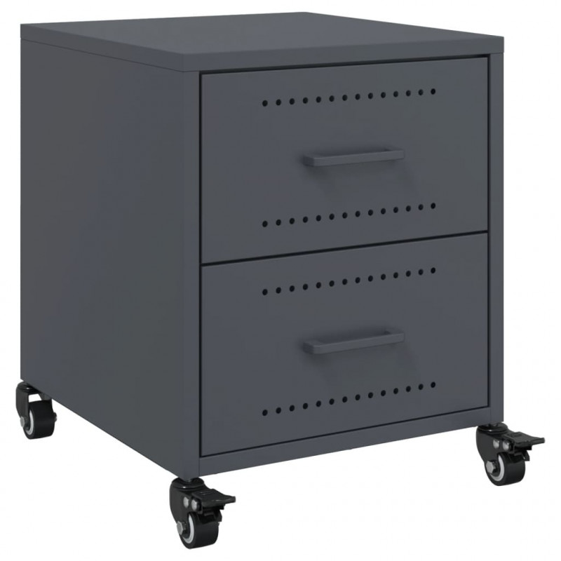 Szafka nocna, antracytowa, 36x39x43,5 cm, stal