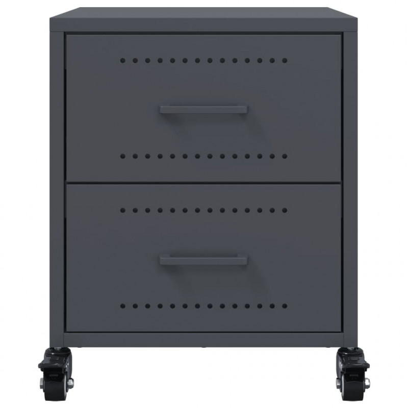 Szafka nocna, antracytowa, 36x39x43,5 cm, stal