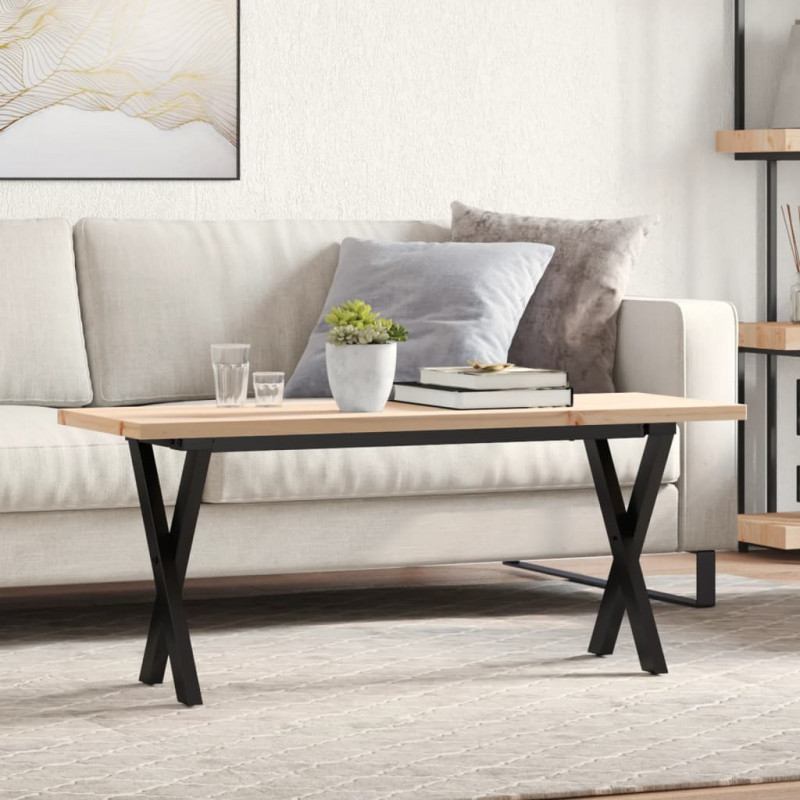 Stolik kawowy z nogami w kształcie litery X, 110x40x45,5 cm