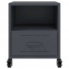 Szafki nocne, 2 szt., antracytowe, 36x39x43,5 cm, stal