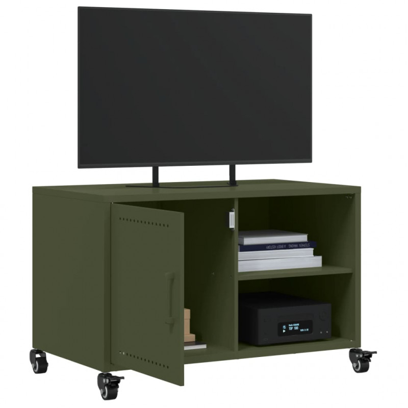 Szafka RTV, oliwkowa, 68x39x43,5 cm, stal