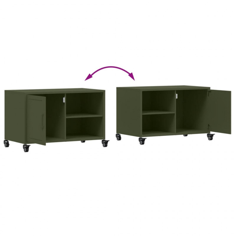 Szafka RTV, oliwkowa, 68x39x43,5 cm, stal