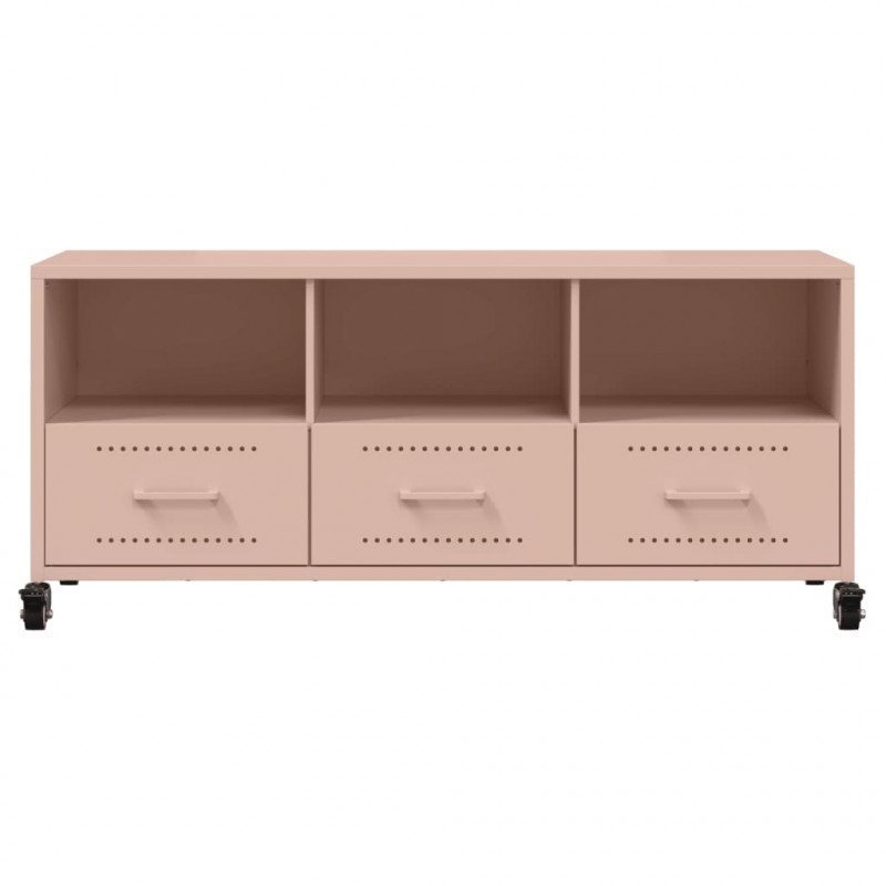 Szafka RTV, różowa, 100,5x39x43,5 cm, stal