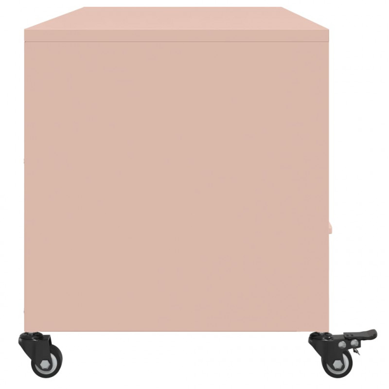Szafka RTV, różowa, 100,5x39x43,5 cm, stal