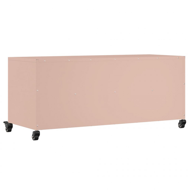 Szafka RTV, różowa, 100,5x39x43,5 cm, stal