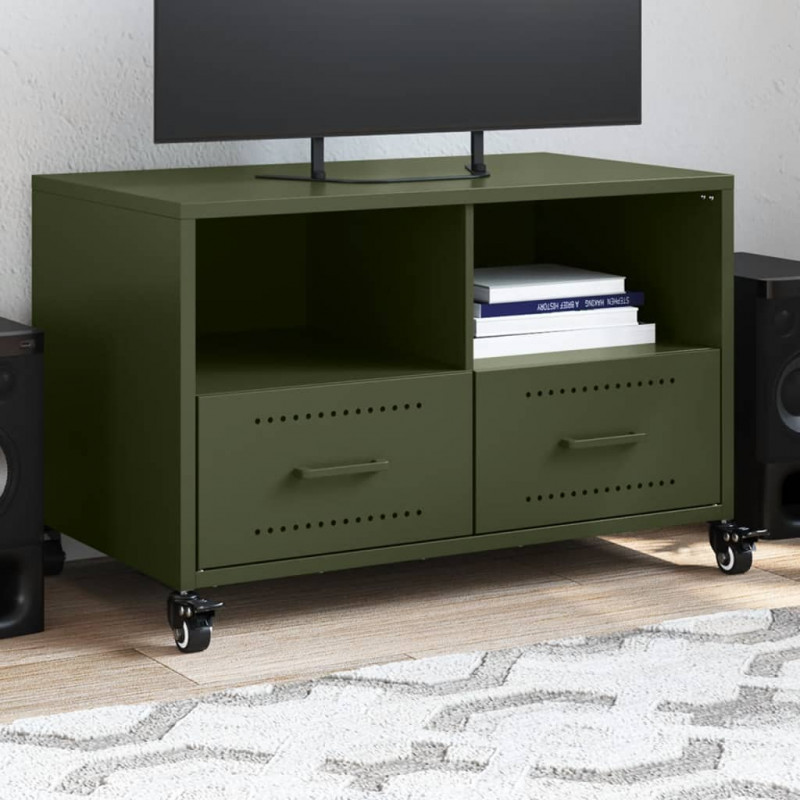 Szafka RTV, oliwkowa, 68x39x43,5 cm, stal