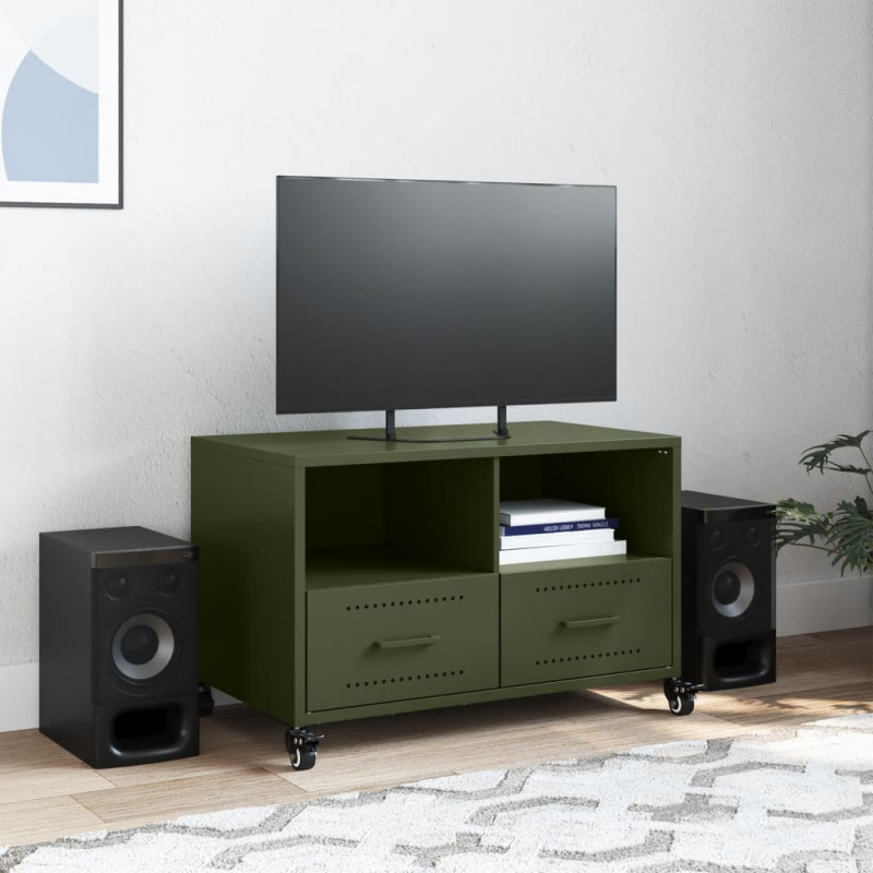 Szafka RTV, oliwkowa, 68x39x43,5 cm, stal