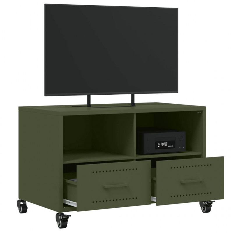 Szafka RTV, oliwkowa, 68x39x43,5 cm, stal