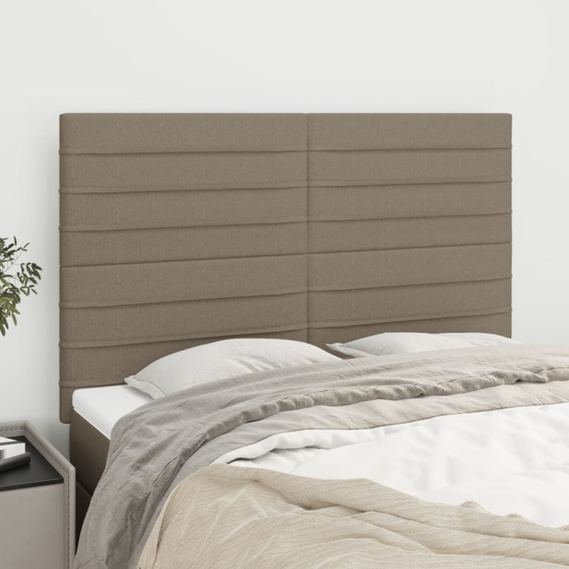 Zagłówki do łóżka, 4 szt., taupe, 72x5x78/88 cm, tkanina
