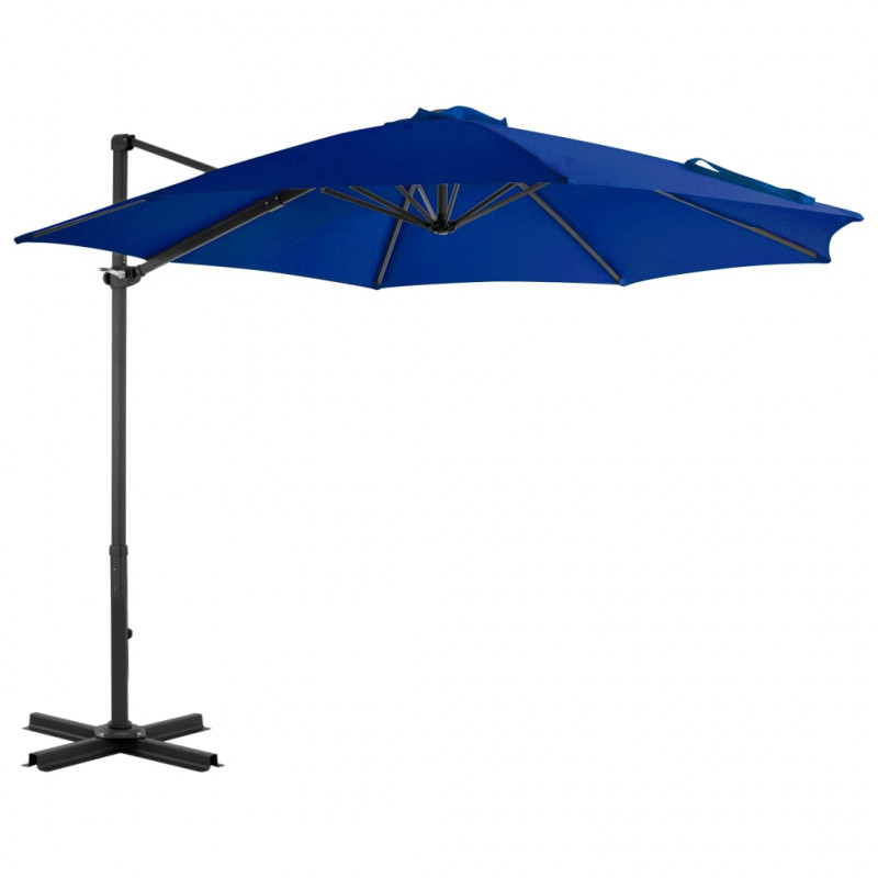 Parasol wiszący z aluminiowym słupkiem, 300 cm, niebieski