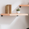 Półka, 60x50x(2-6) cm, surowe lite drewno dębowe