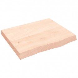 Półka, 60x50x(2-6) cm, surowe lite drewno dębowe
