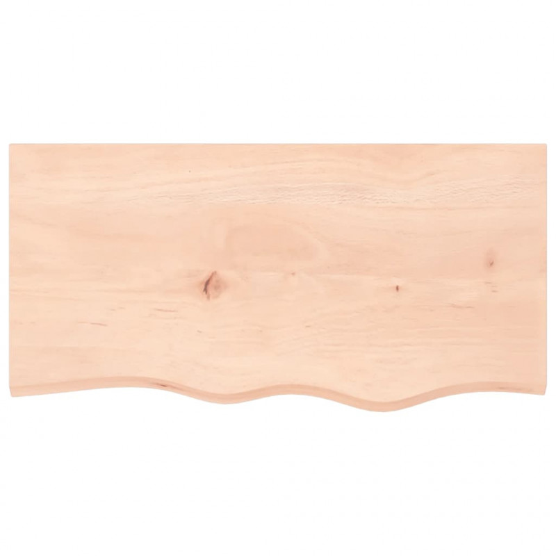 Półka, 80x40x(2-6) cm, surowe lite drewno dębowe