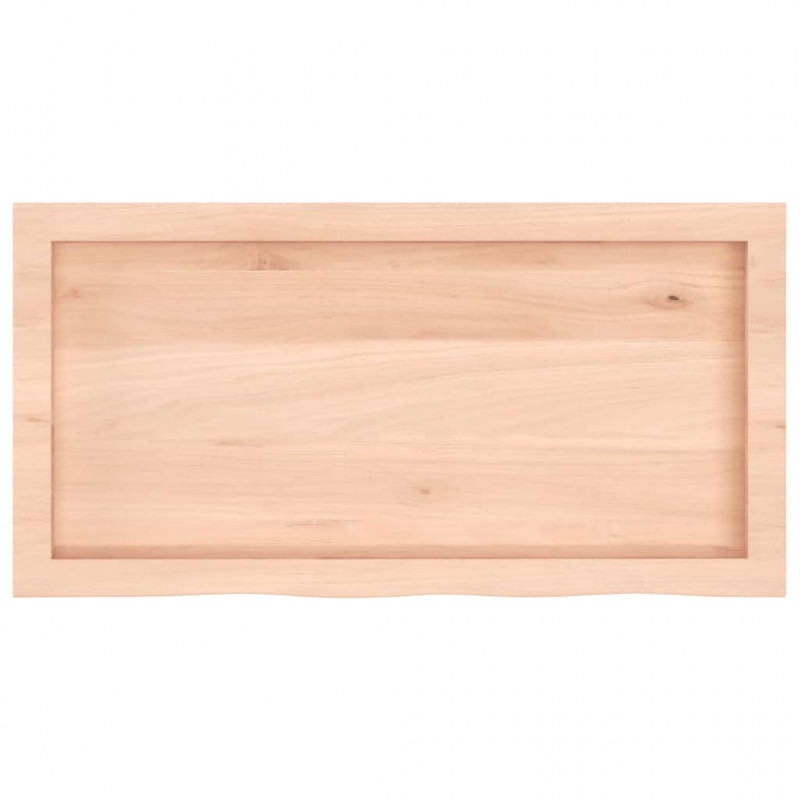 Półka, 80x40x(2-6) cm, surowe lite drewno dębowe