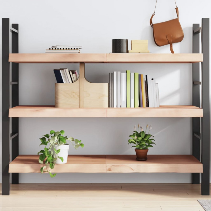 Półka, 140x60x(2-6) cm, surowe lite drewno dębowe