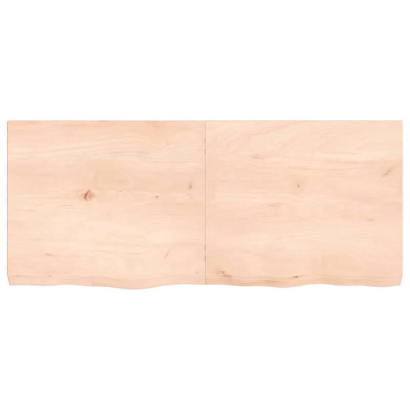 Półka, 140x60x(2-6) cm, surowe lite drewno dębowe