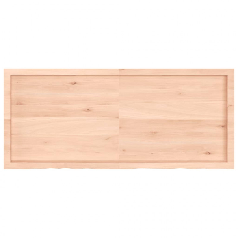 Półka, 140x60x(2-6) cm, surowe lite drewno dębowe