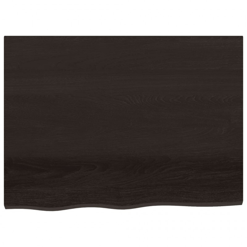 Półka, ciemnobrązowa, 80x60x(2-4) cm, wykończone drewno dębowe