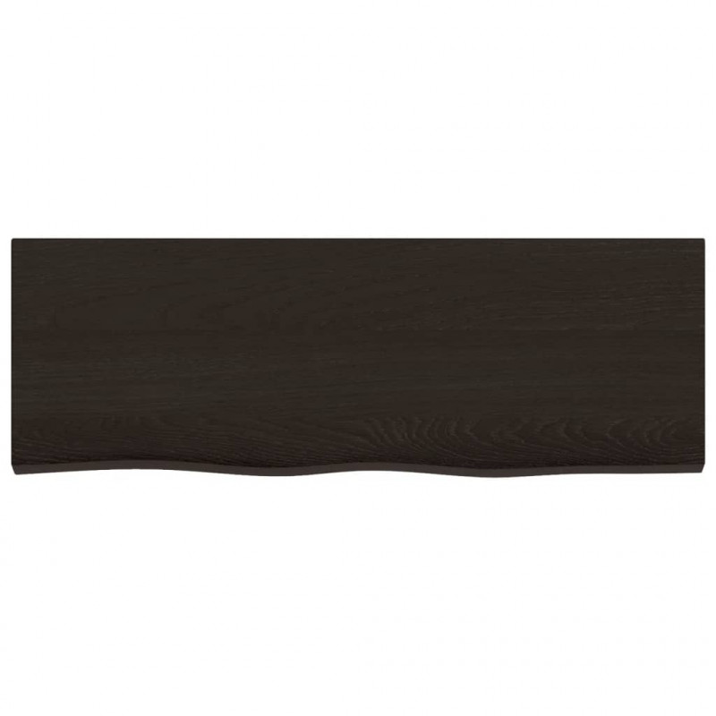 Półka, ciemnobrązowa, 80x30x(2-6) cm, wykończone drewno dębowe