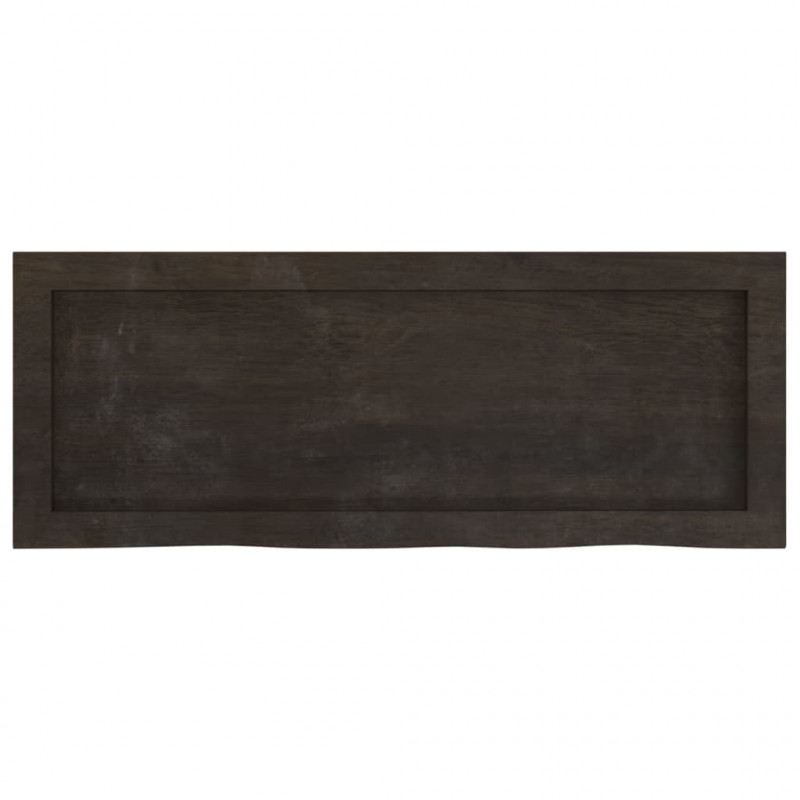 Półka, ciemnobrązowa, 80x30x(2-6) cm, wykończone drewno dębowe