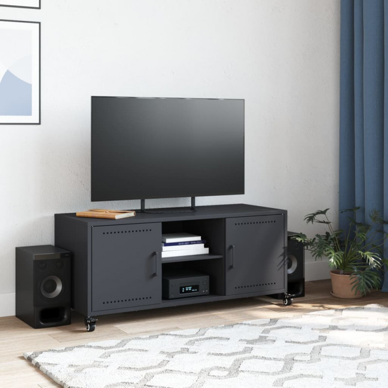 Szafka RTV, antracytowa, 100,5x39x43,5 cm, stal