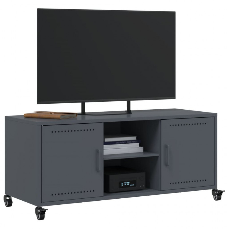 Szafka RTV, antracytowa, 100,5x39x43,5 cm, stal