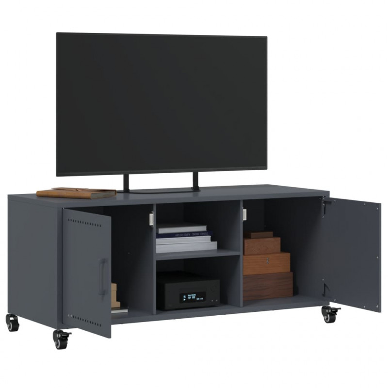 Szafka RTV, antracytowa, 100,5x39x43,5 cm, stal