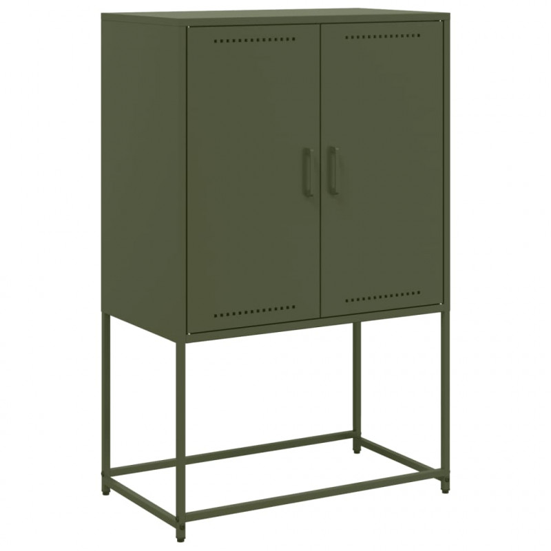 Szafka pod telewizor, oliwkowa, 68x39x60,5 cm, stalowa