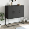 Szafka, czarna, 100,5x39x107 cm, stal