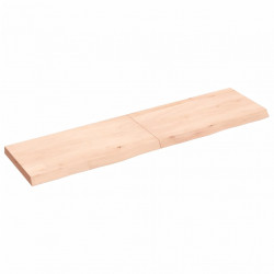 Półka, 120x30x(2-4) cm, surowe lite drewno dębowe