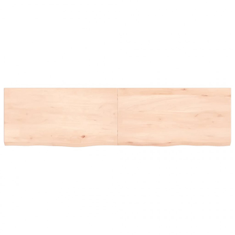 Półka, 120x30x(2-4) cm, surowe lite drewno dębowe