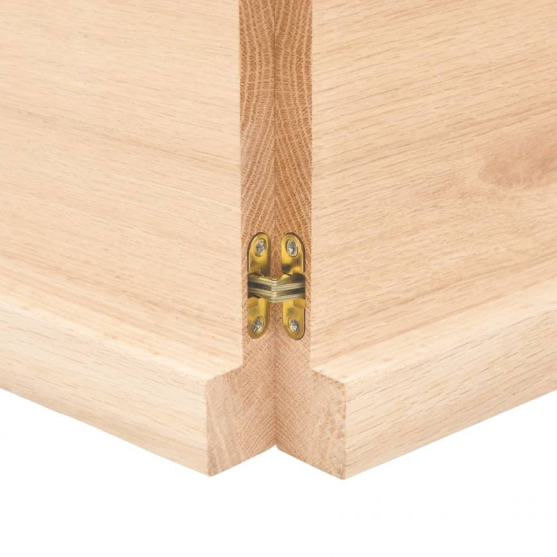 Półka, 120x30x(2-4) cm, surowe lite drewno dębowe