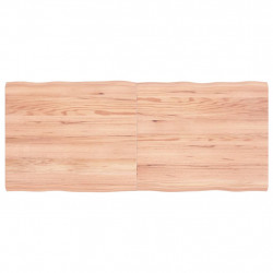 Blat jasnobrązowy 140x60x(2-4) cm, drewno z naturalną krawędzią