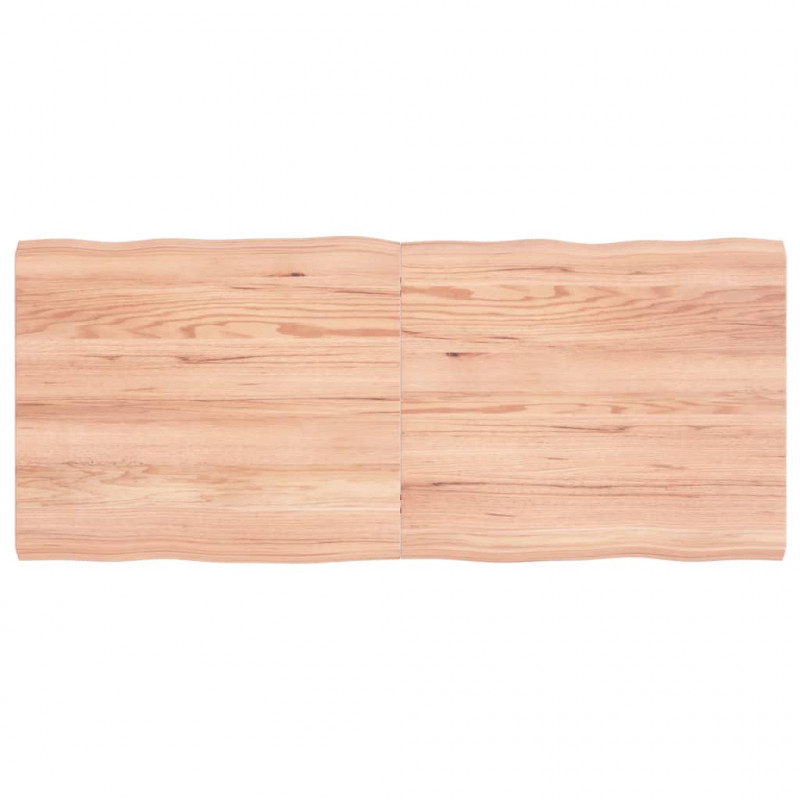 Blat jasnobrązowy 140x60x(2-4) cm, drewno z naturalną krawędzią