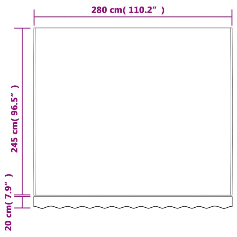 Tkanina do markizy na wymianę, wielokolorowe paski, 3x2,5 m