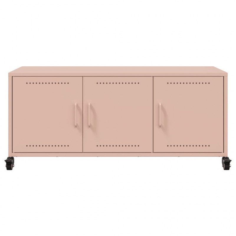 Szafka RTV, różowa, 100,5x39x43,5 cm, stal
