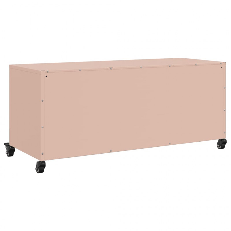 Szafka RTV, różowa, 100,5x39x43,5 cm, stal