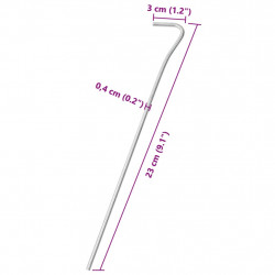 Śledzie do namiotu, 50 szt., 23 cm, Ø4 mm, stal galwanizowana