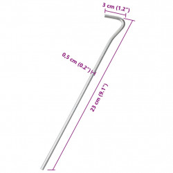 Śledzie do namiotu, 50 szt., 23 cm, Ø5 mm, stal galwanizowana