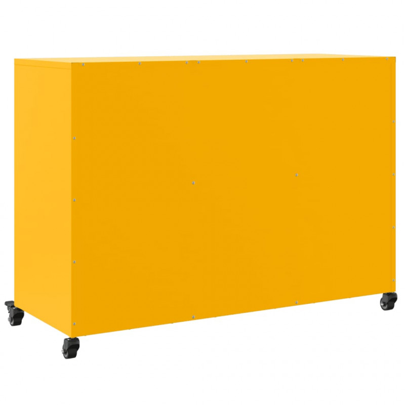 Szafka, musztardowa, 100,5x39x72 cm, stal