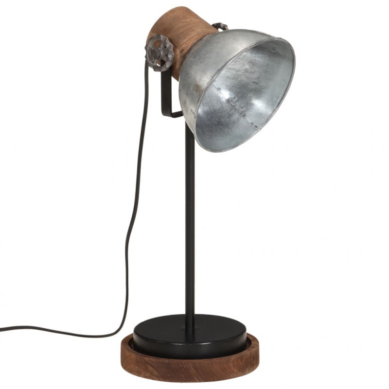 Lampa stołowa, 25 W, srebrny vintage, 17x17x50 cm, E27