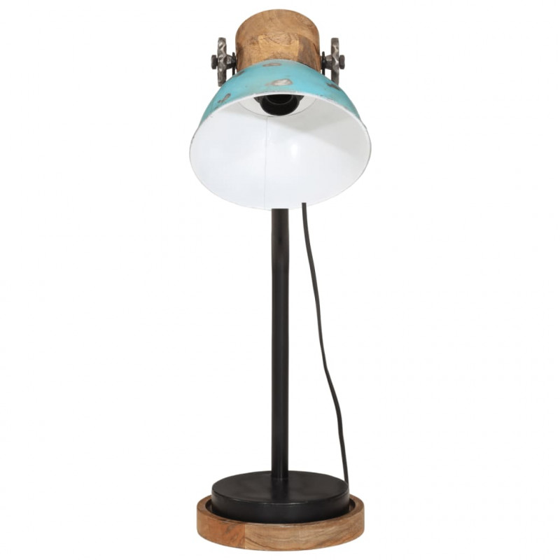 Lampa stołowa, 25 W, postarzany niebieski, 18x18x60 cm, E27