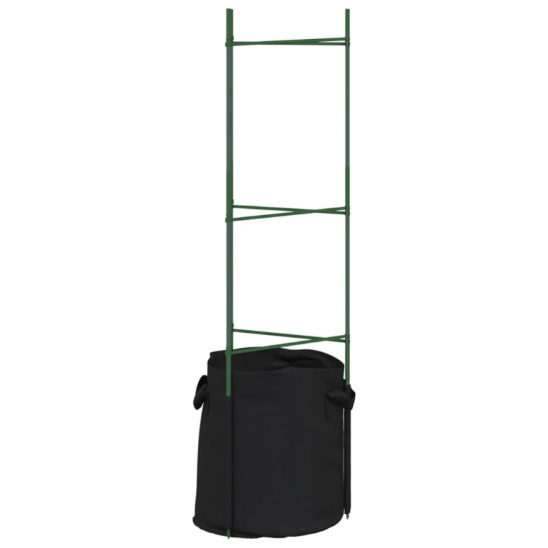 Podpórki do pomidorów z workami, 8 szt., 116 cm, stal i PP