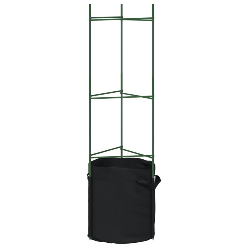 Podpórki do pomidorów z workami, 8 szt., 116 cm, stal i PP