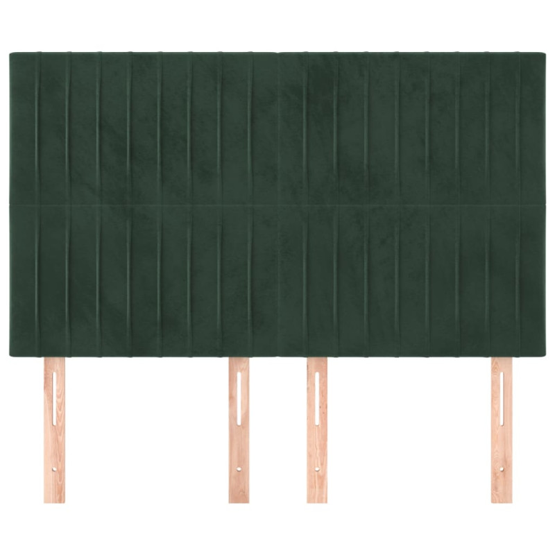 Zagłówki do łóżka, 4 szt, ciemnozielone, 72x5x78/88 cm, aksamit