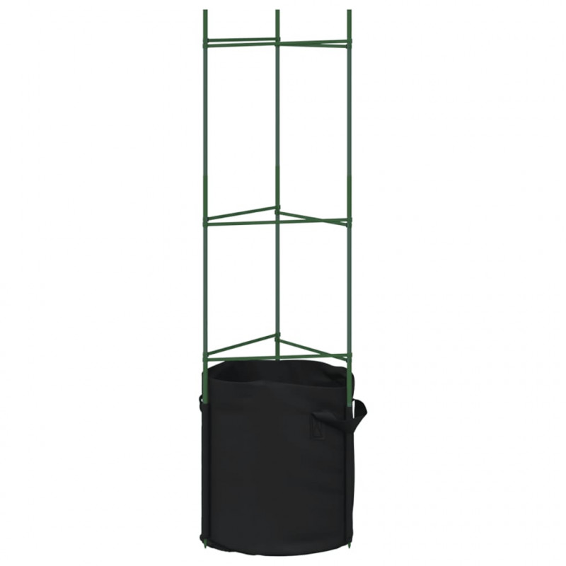 Podpórki do pomidorów z workami, 4 szt., 116 cm, stal i PP